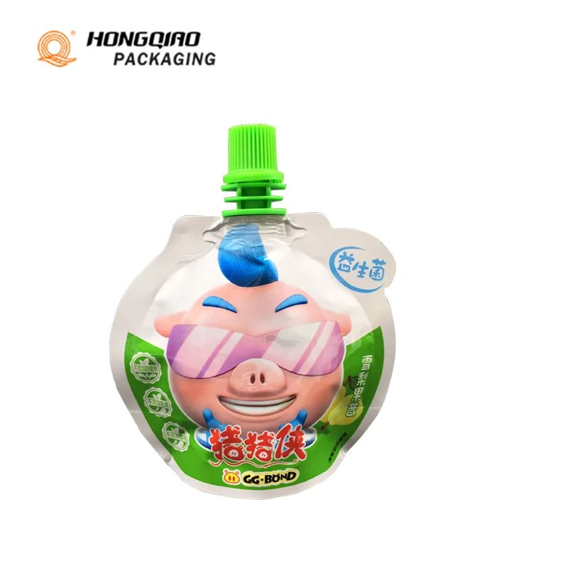 Custom Special Shaped Spout Pouch Fruit Juice Jelly Packaging Bag
