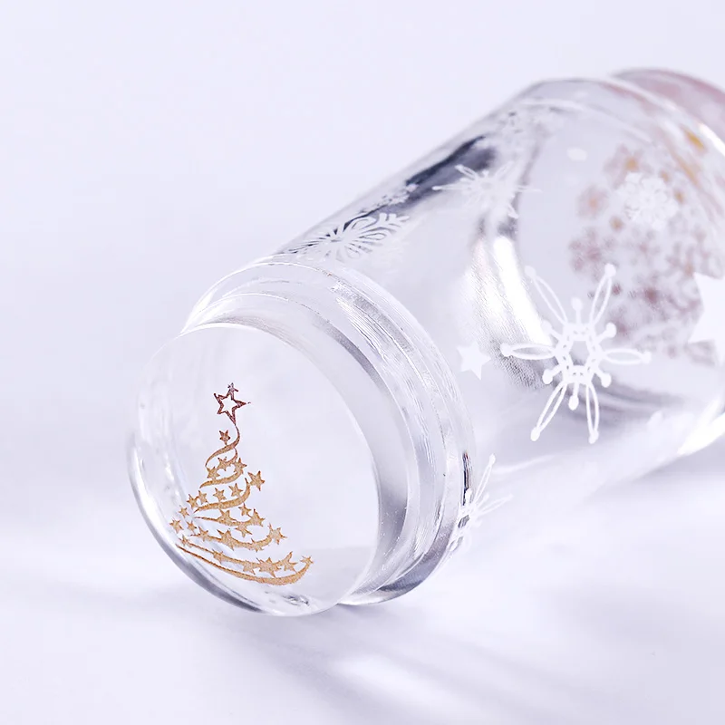 BORN PRETTY French Nail Stamper Set Limited Edition Christmas Double Head Nail Silicone Stamper with Scraper