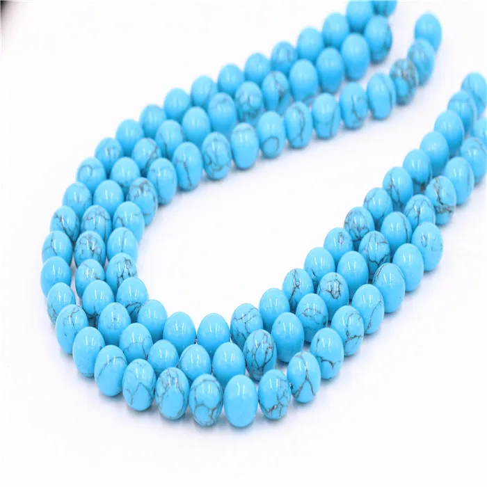 wholesale Loose beads Blue Turquoise Stone Beads Round Gemstone for DIY Jewelry Making
