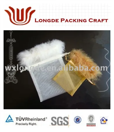 
organza wedding favor/jewelry/gift feathr trimme bags/pouches 