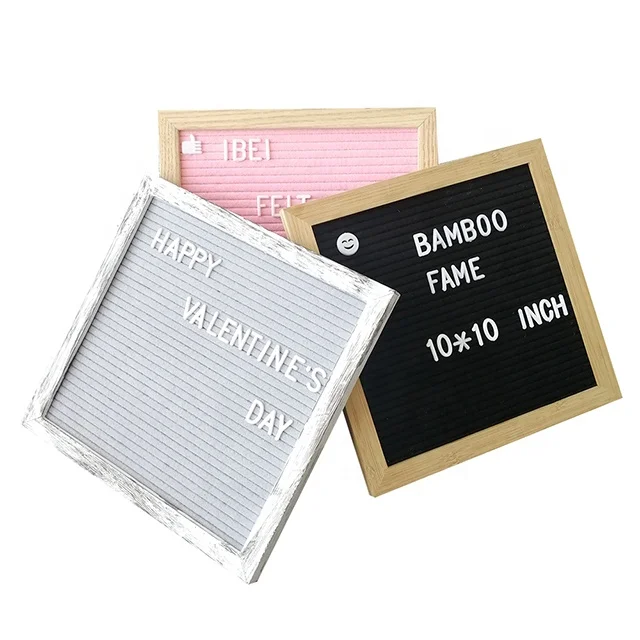
Amazon Hot Sale wooden craft product gift Felt Letter Board 10x10 Inches With 340 PCS Changeable Letters And Lovely Symbols 