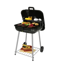Portable bbq charcoal grill square trolly bbq grills