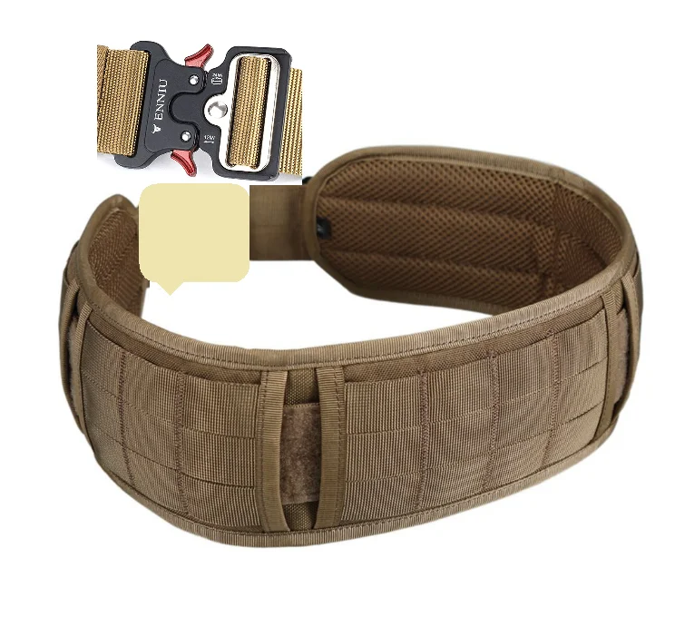 Hunting Shooting Tactical Gear 1000D High Density Nylon Padded Combat Waist Molle Belts with Quick release metal buckle