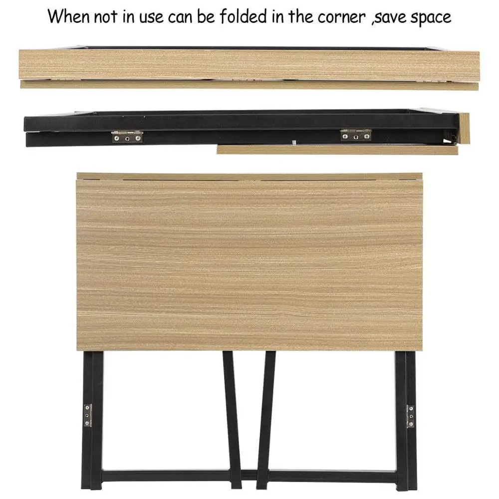 Folding Table, Small Foldable Computer Desk, Home Office Laptop Table Writing Desk for Small Space