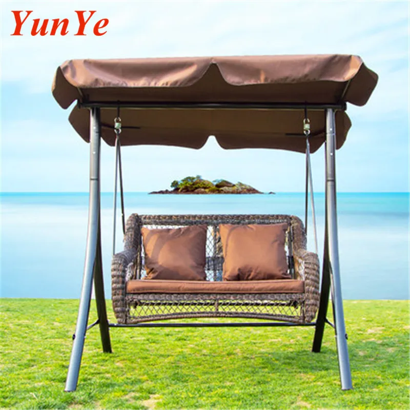 
High quality outdoor furniture Two Seats Hanging Good quality outdoor hanging wooden swing chair 