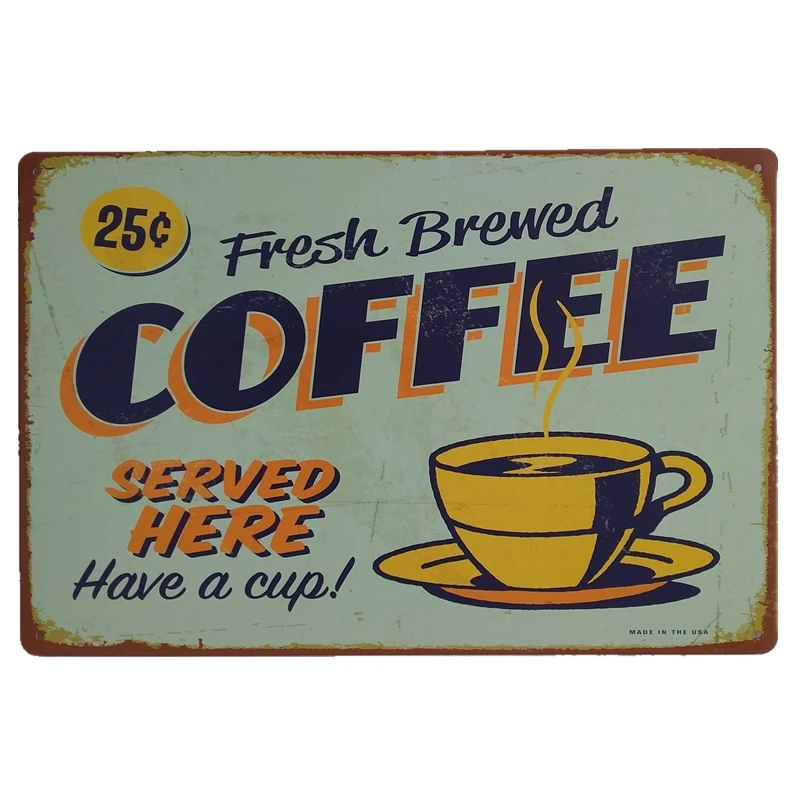
High quality 20x30cm metal plate hotsale vintage retro tin signs for home wall decoration 