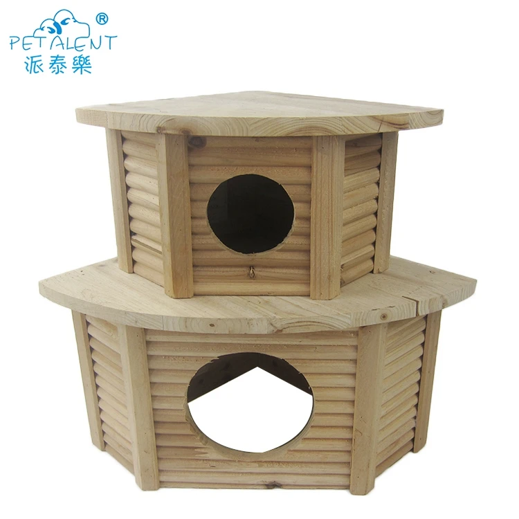 3 Floors Assembled Wooden bird house cages for small animals