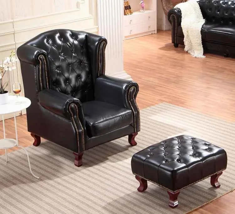 
Modern style leather sofa with ottoman 