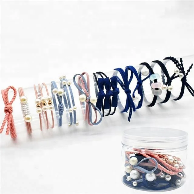 
Fashion Girls Hair Accessories 12 Pcs/Bottle Cut Bowknot Hair Ropes Rubber Ties Elastic Hair Band Set 