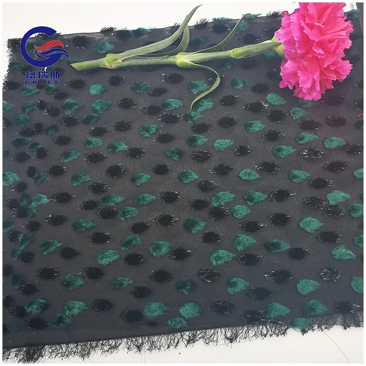 Жаккардовый поливискозный бархат с блестками для женского платья