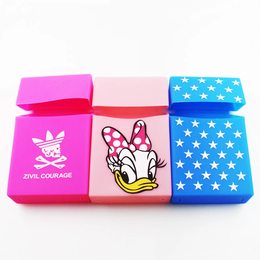 Silk screen printing logo oem slim transparent silicone cigarette case cover