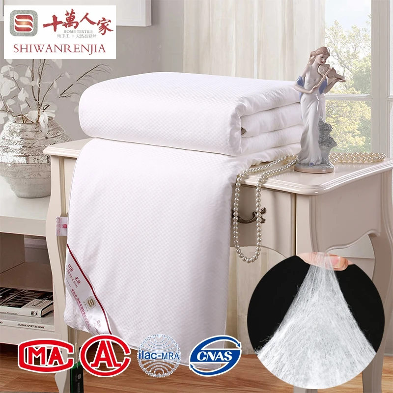 Chinese high quality comfortable hand made 100% mulberry silk quilt for beds