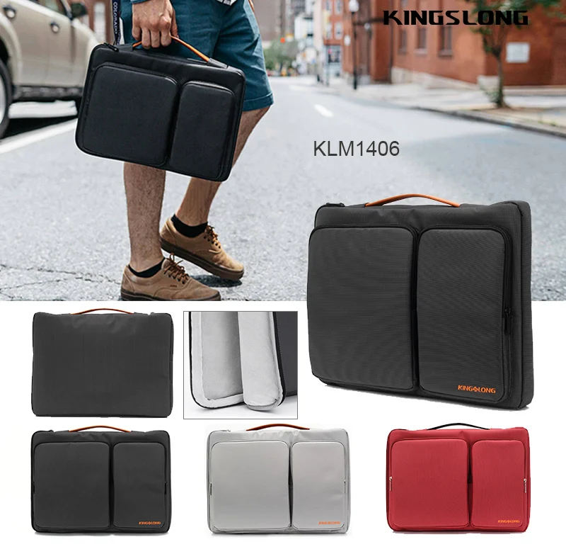 KINGSLONG Wholesale 360 Protective 15.6 Inch Laptop Men Polyester Conference Briefcase Sleeve Compatible Laptop Sleeve Bag