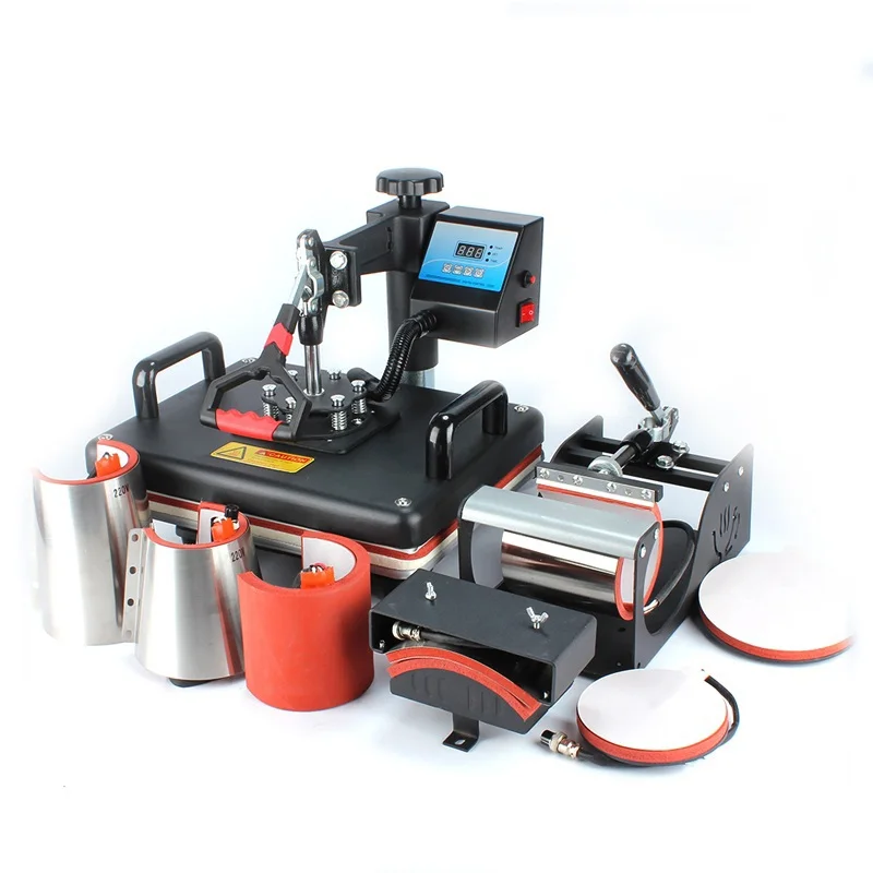 Freesub good quality 8 in1 combo heat press machine t-shirt printing machine tshirt sublimation machine