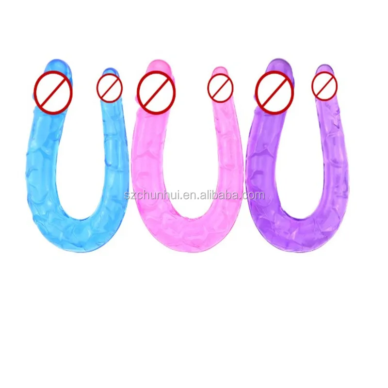 Tpe Sex Toys Double Dildo Realistic Penis Plastic Long Dildo For Women