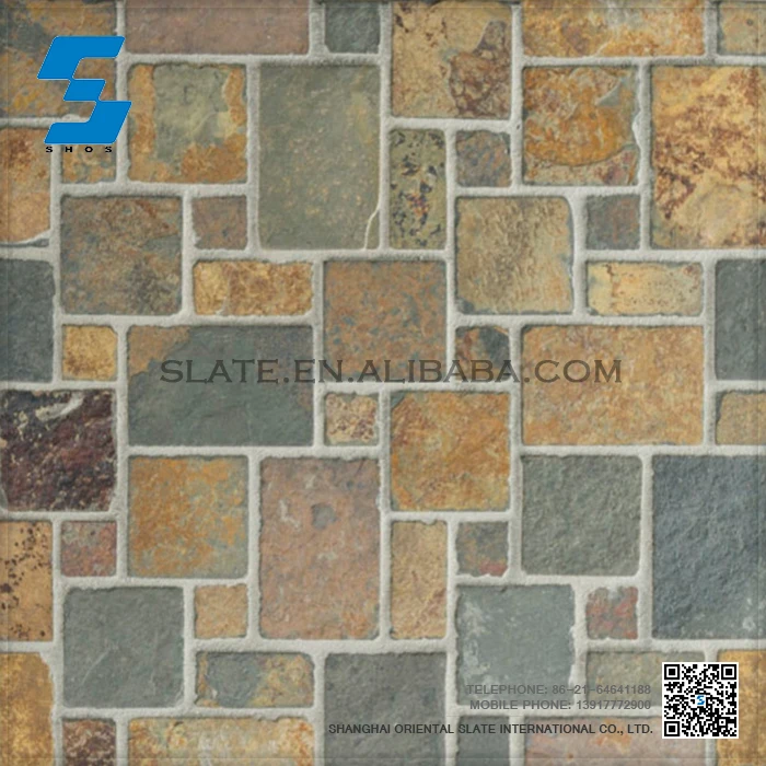 
green rusty revien surface swimming pool slate tiles 