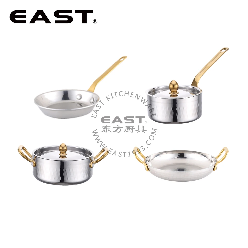 
Mini 3ply stainless steel frying pan fry pan sauce pot 4pcs set 