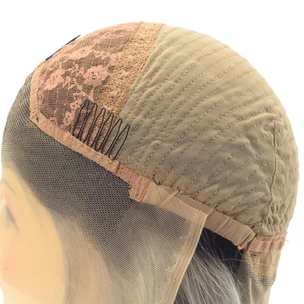 Wholesale Human Gray Color Lace Front Wig Ladies Chinese Remy Straight Hair Wigs