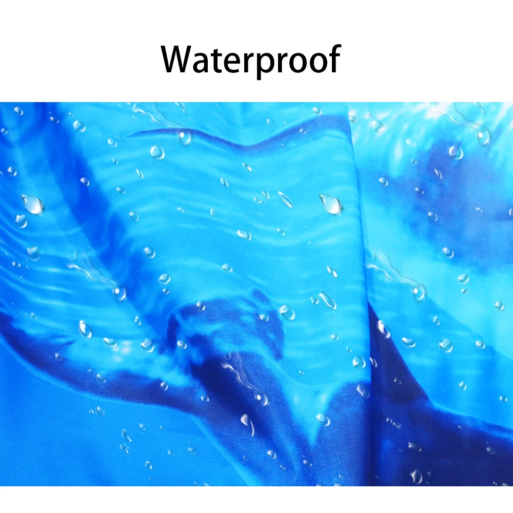 Panel Printed Ocean Style Fish Dolphin Printed Hookless Shower Curtain