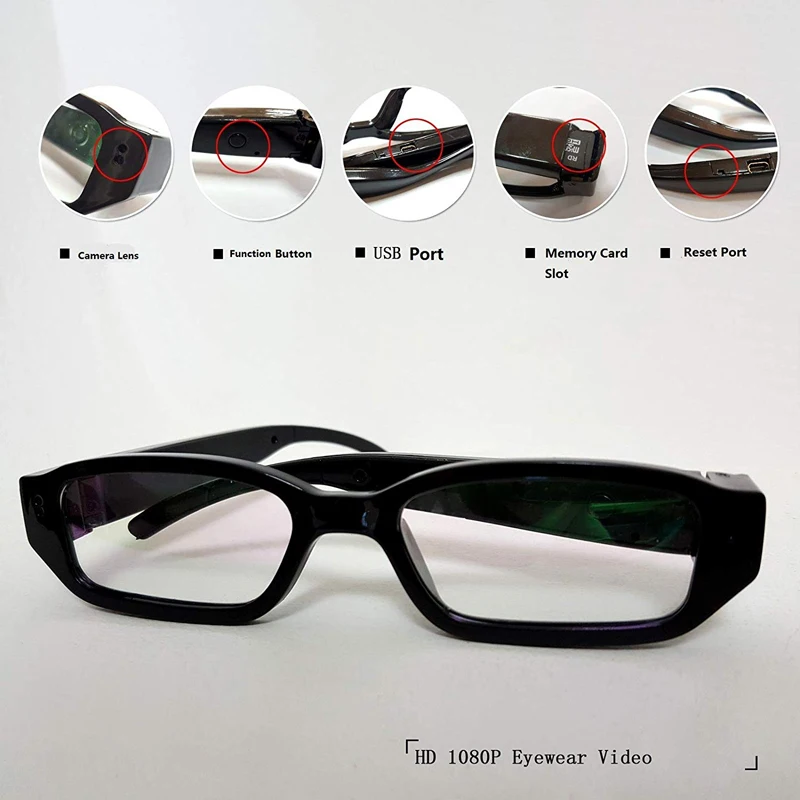 
5 MP Full HD spy video Camera Recording 1080P Mini Hidden glasses Camera Spy hidden Camera 