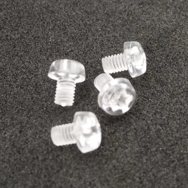 M2 Micro Clear Plastic Screws Machine Round Head Phillips Slot Drive PC Screws