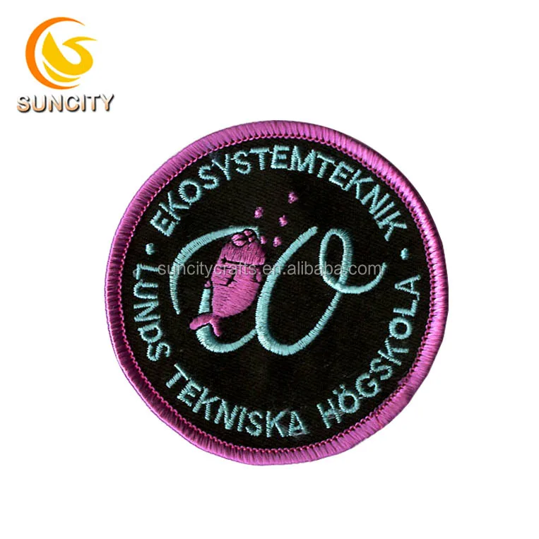 Hotsale Custom Logo Patch Bulldogs-gym no fight no glory Design Black round badge Embroidery Patch With Iron on For Uniform