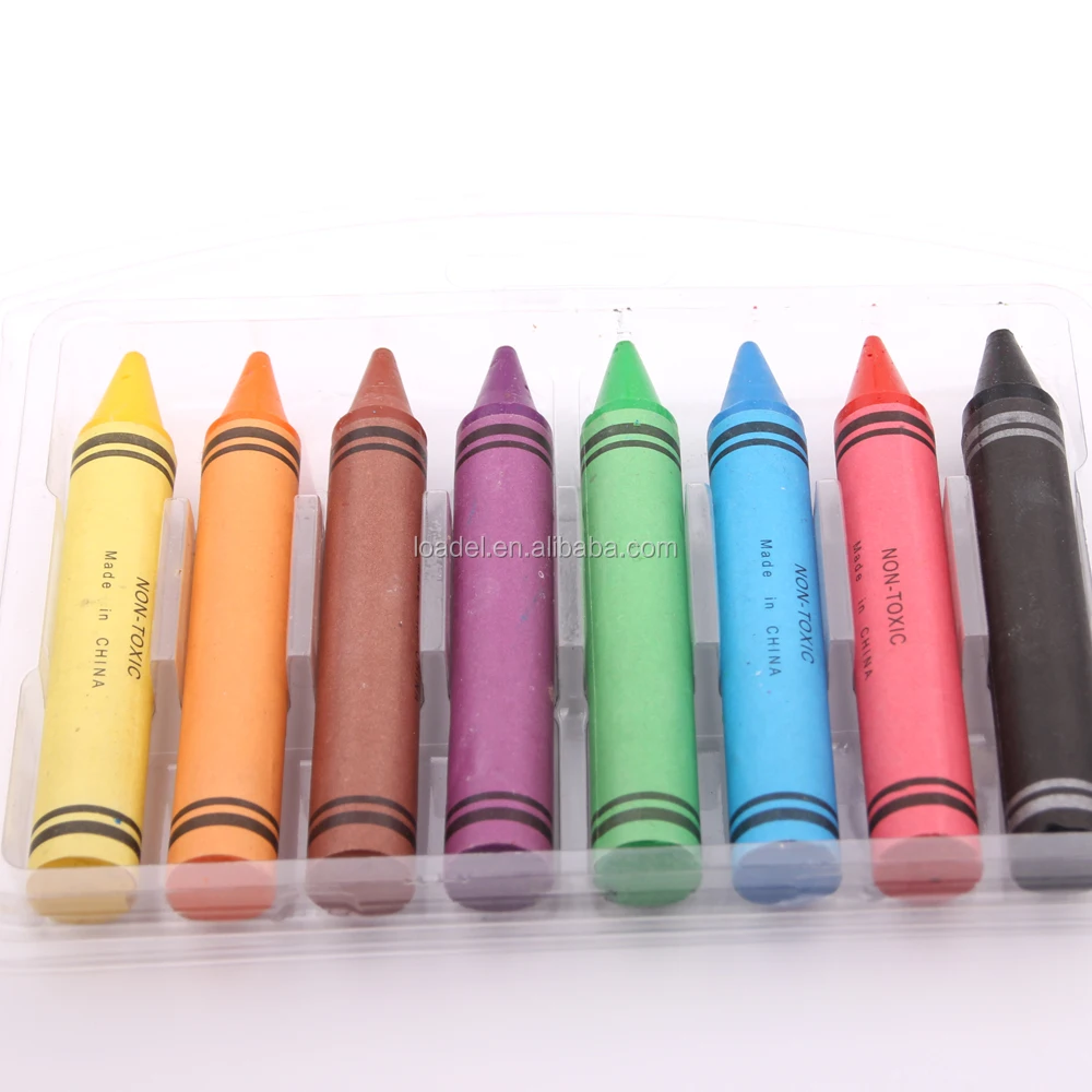 8 colour double blister Non toxic crayons  big crayons