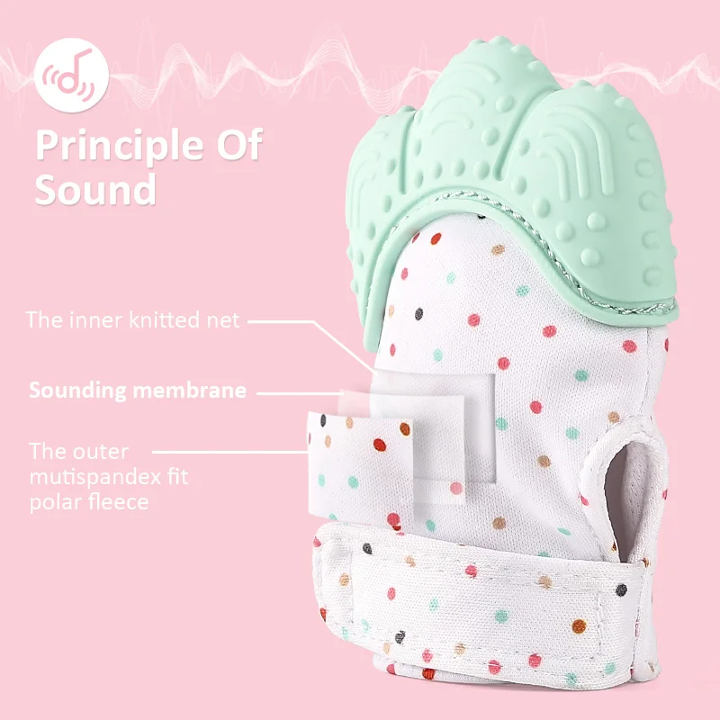 Promotion Eco Friendly Chew Baby Silicone Teether Mitten