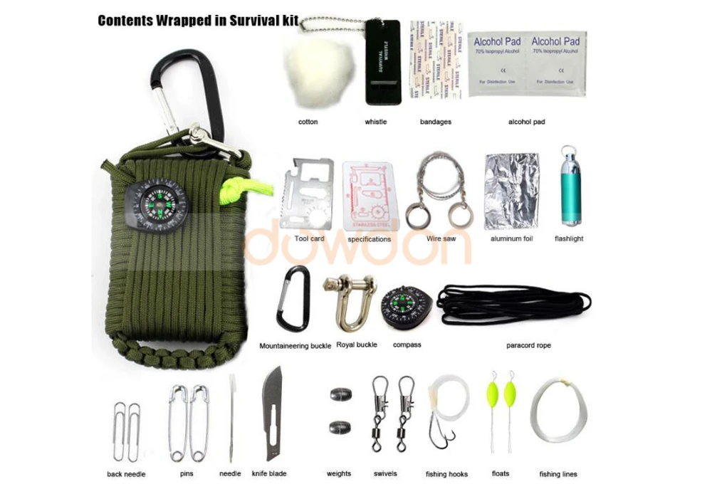 29 in 1 New SOS Survival Outdoor Survival Kit Emergency Gear for Camping Hunting Useful Hunting Tools