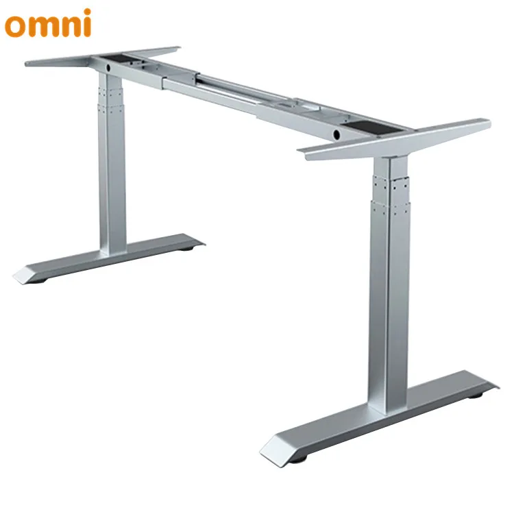 3 stages dual motors electric height adjustable table frame,standing computer desk legs