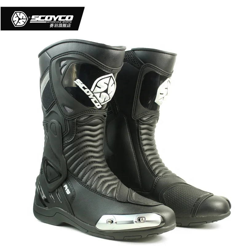 SCOYCO Motorcycle auto racing wear Riding Boots Anti-skip Shockproof Racing Speed Metal slide ATV/MTB/MX Safety Motor Shoes