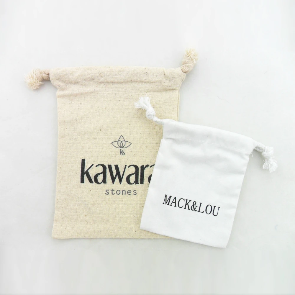 Manufacturer Custom Pouch Cotton Bag Jewellery Muslin Shoe Natural Color Dust Small Drawstring Cotton Linen Pouch