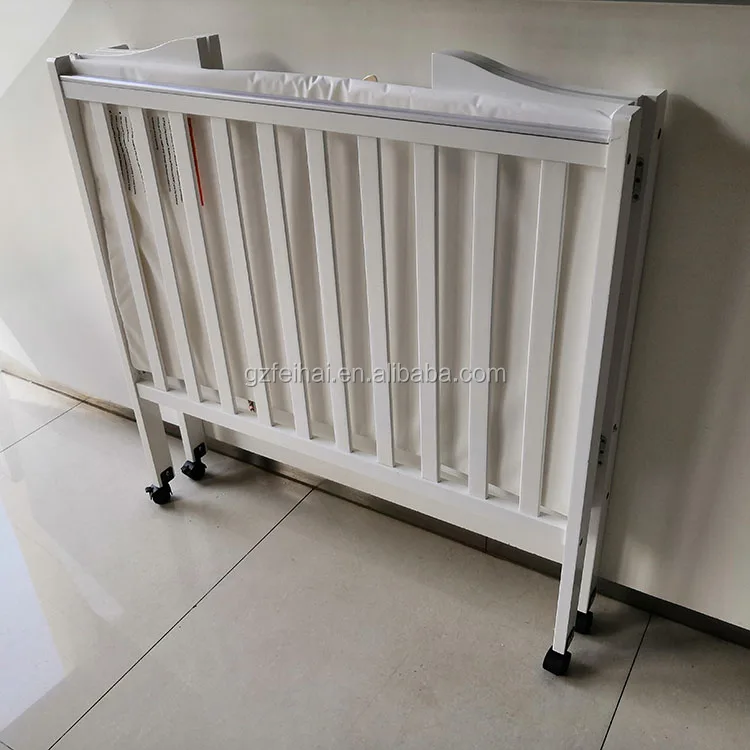
Factory price New Zealand pine baby cot white for hotel use 4 