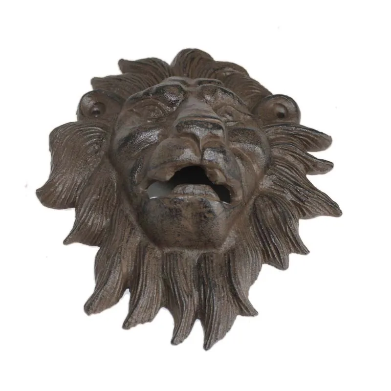 Antique cast iron lion head shape coke bottle opener