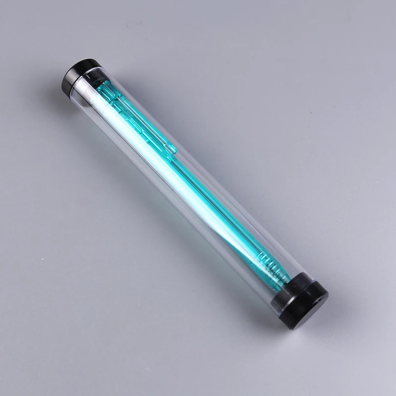 Custom logo promotional metal pen box round cylinder clear Visible plastic packaging for high quality single pen set NO.0859