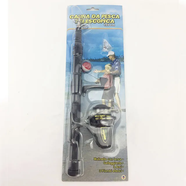 cheap retractable spinning fiberglass fishing rods with reel combo