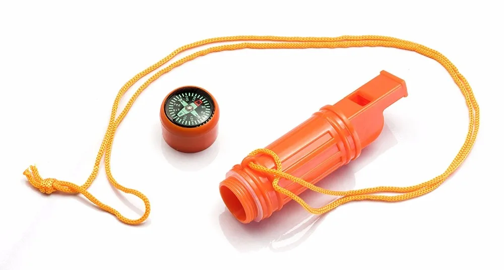 Wholesale Multi-function Orange Whistle 5 IN 1 Survival Whistle