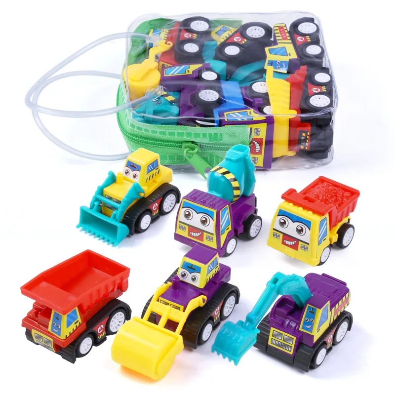 6 Pack Mini Assorted Construction Vehicles and Race Car Toy, Yeonha Toys Vehicles Truck Mini Car Toy for Kids