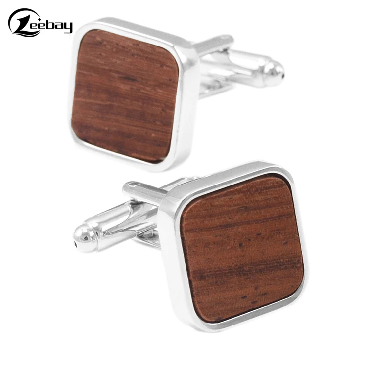 
Circular solid wood cufflinks, business shirt environmental cufflinks 