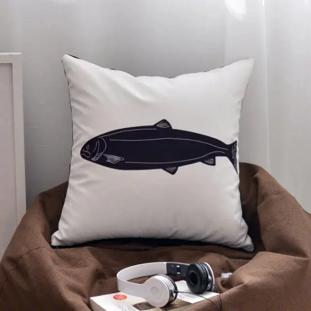 
cotton Black and White Sofa Square Chair Embroidered cushion cover home decorative, pillow for Bedroom or Outdoor 