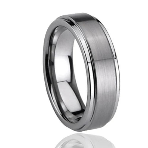 
hot selling brushed middle line mens tungsten rings 
