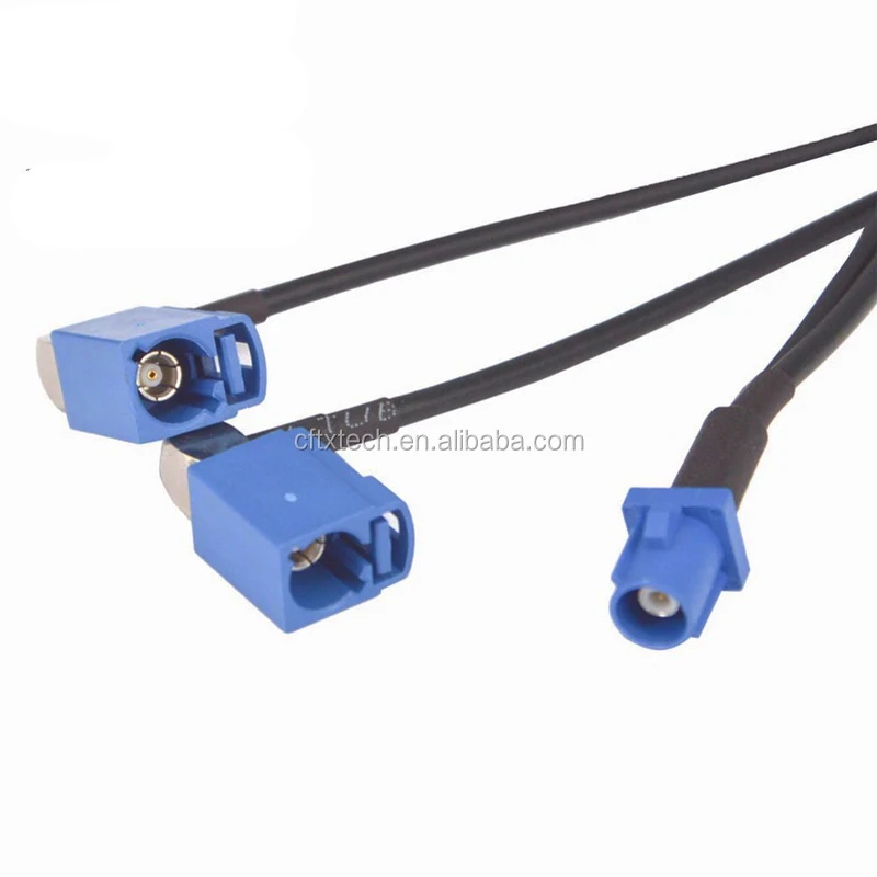 Fakra C blue Jack connector to SMA female RF174 extension cable for GPS