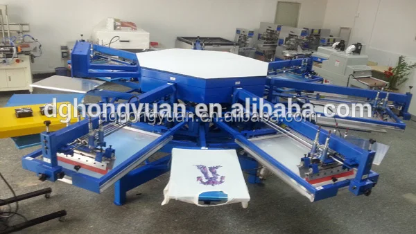 Semi Auto 6 Color Pneumatic Carousel Silk t-shirt Screen Printing Machine For Sale(GW-6C-14S)