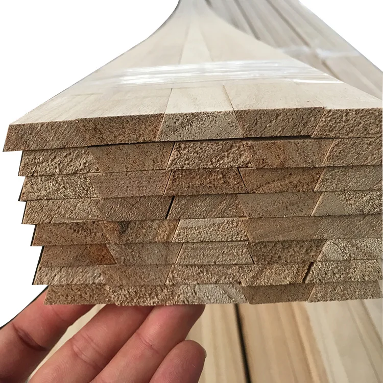 Custom natural color cheap price paulownia solid wood strip