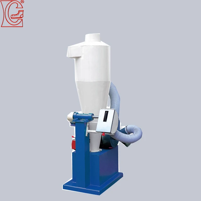 
shoe sole forming or trimming machine with blue and white 