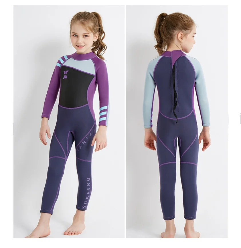 Girls Warm 2.5MM Summer Swimming Diving Surfing Suit Children Wetsuit