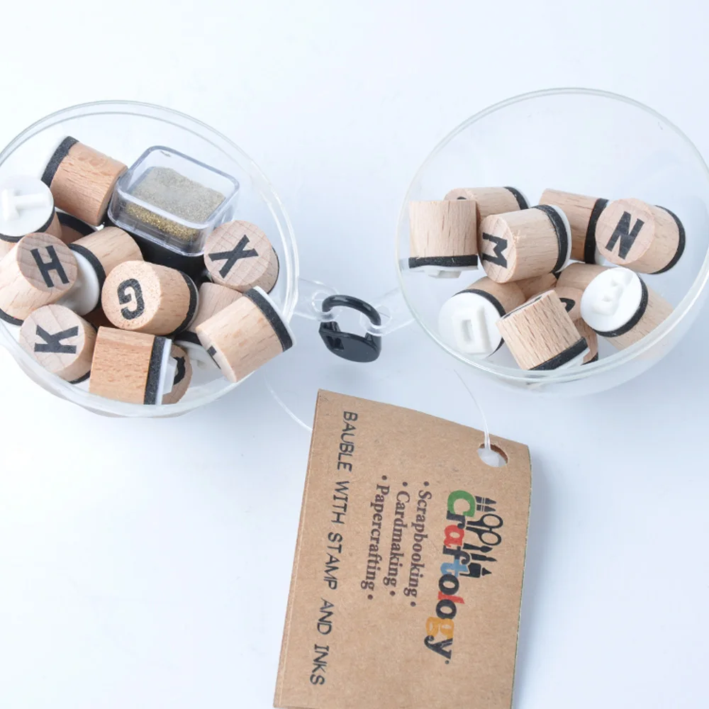 cute christmas gift 26pk letters mini rubber alphabet stamps in christmas bauble