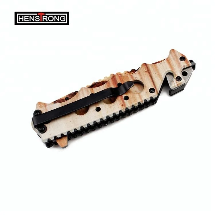 Camouflage Coated All Parts Stainless Steel Unique design Outdoor Surviving floding knife