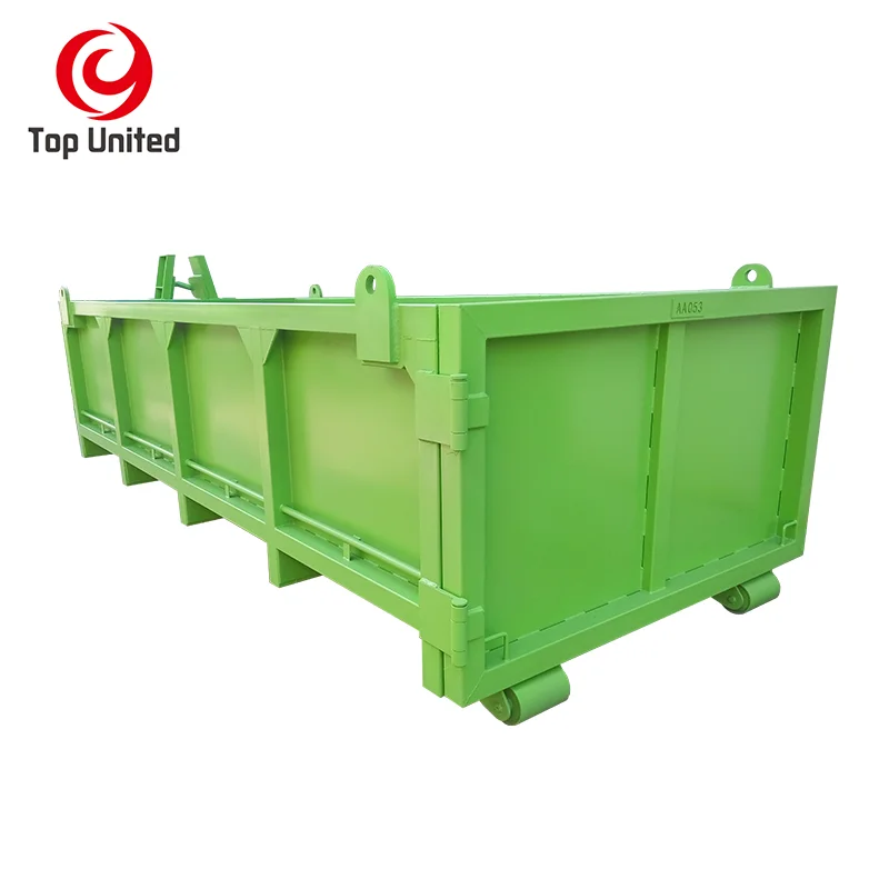 
6m3-40m3 cubic meters outdoor roll off on dumpster hooklifts hook lift bin 