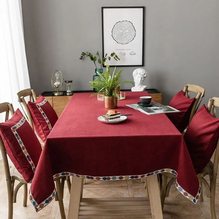 
Durable using low price variety colours modern table cloth polyester for home 
